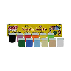 GUACHE ESCOLAR 12 CORES 15ML RADEX
