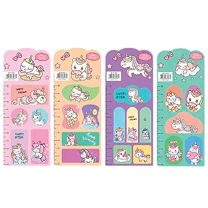 BLOCOS ADESIVOS E RECADINHOS CUTE UNICORNIO 15 FOLHAS 63 x 153 MM VMP
