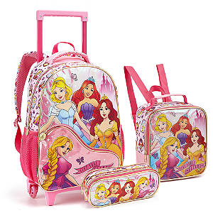 KIT MOCHILA DE RODINHAS COM LANCHEIRA E ESTOJO LOVE YOUR DREAMS SEANITE
