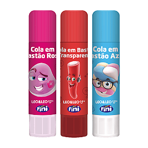 COLA BASTAO COLORIDA 10G 12 UNIDADES FINI LEO E LEO