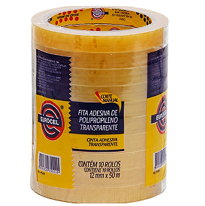FITA PARA EMPACOTAMENTO EURO PP2000 MEL 12 MM X 50 M 10 UNIDADES EUROCEL