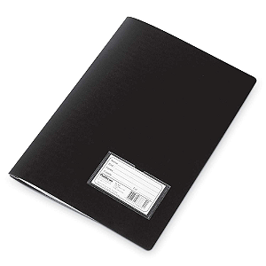 PASTA CATALOGO PVC COM VISOR 50 ENVELOPES PRETA 240 X 330 MM POLIBRAS