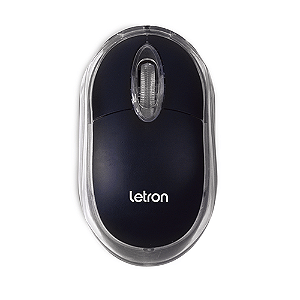 MOUSE COM FIO 3 BOTOES 800 DPI BLACK 1601 LETRON