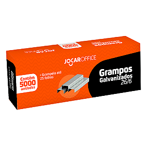 GRAMPO GALVANIZADO 26/6 5000 UNIDADES JOCAR OFFICE