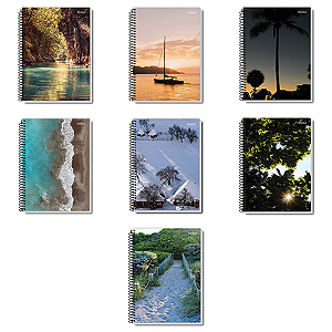 CADERNO CAPA DURA ESPIRAL 1/4 NEW 200 FOLHAS (5UN) PAUTA BRANCA