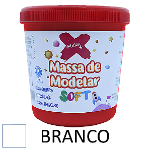 MASSA DE MODELAR SOFT BRANCO POTE COM 500G MAKE+
