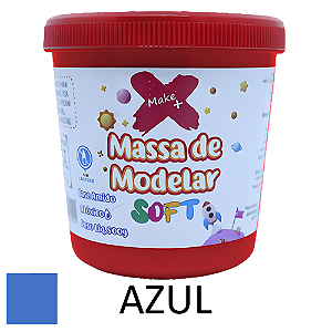 MASSA DE MODELAR SOFT AZUL POTE COM 500G MAKE+