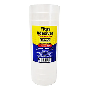FITA ADESIVA 12 MM X 40 M 12 UNIDADES GATTE