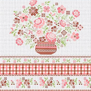 PLASTICO DE MESA TERMICO PONTO CRUZ VERMELHO PEÇA COM 30 M x 1,40 L DEKASA