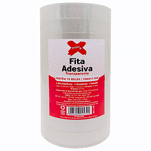 FITA ADESIVA TRANSPARENTE 18 MM X 40M 10 UNIDADES MAKE+