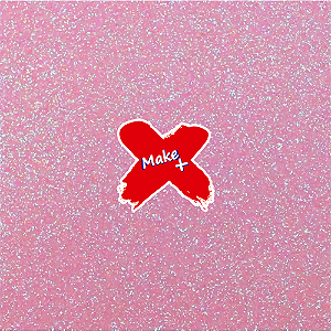 E.V.A COM GLITTER ROSA CLARO 40x48 CM PACOTE COM 10 FOLHAS MAKE+