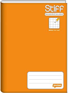 CADERNO CAPA DURA BROCHURAO QUADRICULADO LARANJA 96 FOLHAS (5UN) 200 x 275 MM STIFF JANDAIA