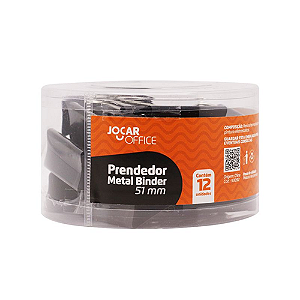 PRENDEDOR METAL BINDER PRETO 51MM 12 UNIDADES JOCAR