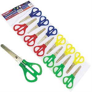 TESOURA ESCOLAR COLORIDA 13CM 12 UNIDADES PLANETAT