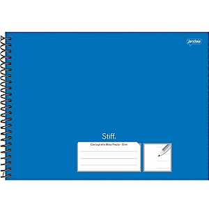 CADERNO CAPA DURA DE DESENHO MEIA PAUTA (CARTOGRAFIA) ESPIRAL AZUL 80 FOLHAS (4 UN) 275 X 200 MM JANDAIA