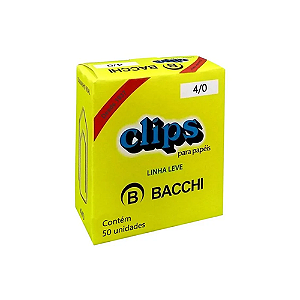 CLIPS GALVANIZADOS 4/0 CAIXA PEQUENA (50 UNIDADES) LINHA LEVE BACCHI