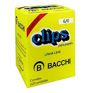 CLIPS GALVANIZADOS 6/0 CAIXA GRANDE (220 UNIDADES) LINHA LEVE BACCHI