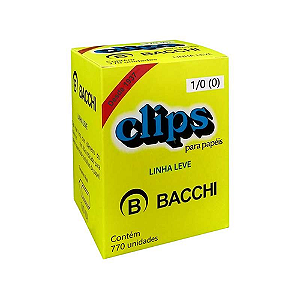 CLIPS GALVANIZADOS 1/0 (0) CAIXA GRANDE (770 UNIDADES) LINHA LEVE BACCHI