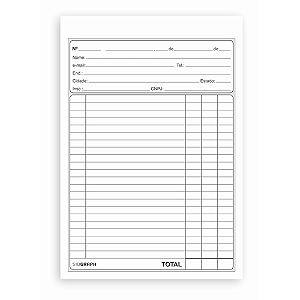 IMPRESSO NOTA NEUTRA 1/18 MEDIO MULTIVIAS PRETO 50 FOLHAS (20UN) 144 x 208 SIDGRAPH