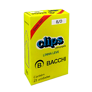 CLIPS GALVANIZADOS 8/0 CAIXA PEQUENA (25 UNIDADES) LINHA LEVE BACCHI