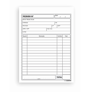 IMPRESSO PEDIDO 1/36 PEQUENO MULTIVIAS PRETO 50 FOLHAS (20UN) 104 x 144 MM SIDGRAPH