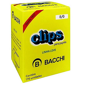 CLIPS GALVANIZADOS 8/0 CAIXA GRANDE (170 UNIDADES) LINHA LEVE BACCHI