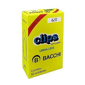 CLIPS GALVANIZADOS 6/0 CAIXA PEQUENA (50 UNIDADES) LINHA LEVE BACCHI