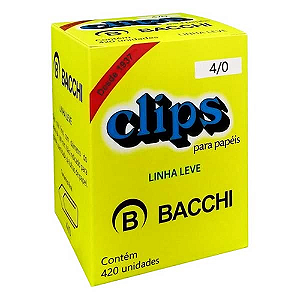CLIPS GALVANIZADOS 4/0 CAIXA GRANDE (420 UNIDADES) LINHA LEVE BACCHI