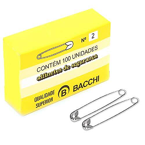 ALFINETE DE SEGURANÇA NIQUELADO N 2 (100 UNIDADES) BACCHI