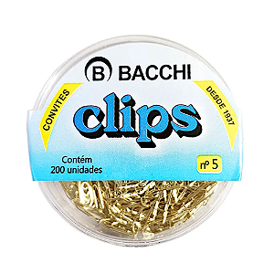 CLIPS MINI (CONVITES) DOURADO N 5 (200 UNIDADES) BACCHI