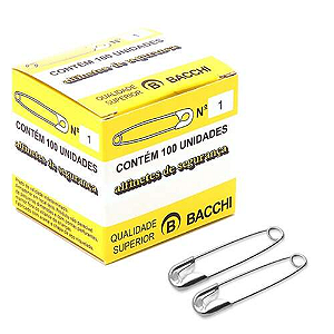 ALFINETE DE SEGURANÇA NIQUELADO N 1 (100 UNIDADES) BACCHI