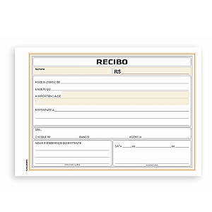 IMPRESSO RECIBO COMERCIAL SEM CANHOTO GRANDE 2 CORES 50 FOLHAS (20UN) 208 x 144 MM SIDGRAPH
