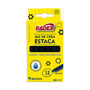 GIZ DE CERA ESTACA PRETO 10X108 MM 12 UNIDADES RADEX