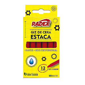 GIZ DE CERA ESTACA VERMELHO 10X108 MM 12 UNIDADES RADEX