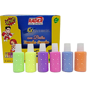 GUACHINCEL COM GLITTER 6 CORES 18ML RADEX