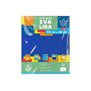 EVA LISO AZUL ESCURO 40x48 CM PACOTE COM 10 FOLHAS SANTA FE