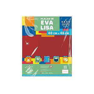 EVA LISO VERMELHO 40x48 CM PACOTE COM 10 FOLHAS SANTA FE