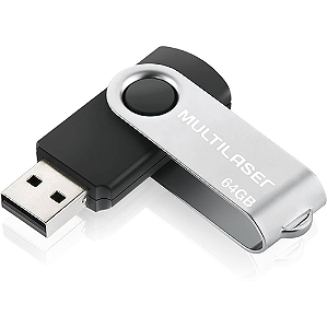 PEN DRIVE TWIST PRETO 64GB MULTILASER