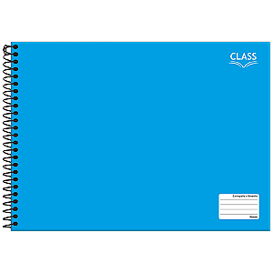 CADERNO CAPA DURA DE DESENHO (CARTOGRAFIA) ESPIRAL CLASS AZUL 80 FOLHAS (4 UN) 275 x 200 MM FORONI