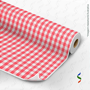 TNT 1,40 DE LARGURA ESTAMPADO XADREZ BRANCO E VERMELHO 40G ROLO COM 25 M SUPPER
