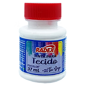 TINTA PARA TECIDO FOSCA BRANCO 37 ML 6 UNIDADES RADEX