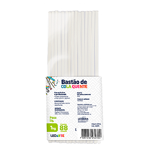 COLA QUENTE FINA 7,2MM X 30CM 1 KG TRANSPARENTE LEOARTE