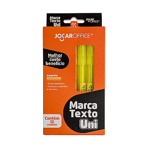 MARCA TEXTO COLOR AMARELO 12 UNIDADES UNI JOCAR OFFICE