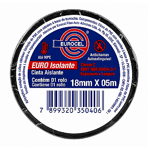 FITA ISOLANTE PRETA 18MM X 5M EUROCEL