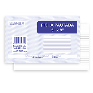 IMPRESSO FICHA PAUTADA N3 5x8 100 FOLHAS SIDGRAPH