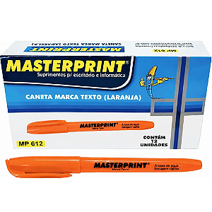MARCA TEXTO COLOR LARANJA 12 UNIDADES MP612 MASTERPRINT