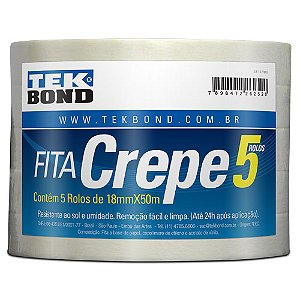 FITA CREPE 18MM X 50M 5 UNIDADES TEKBOND
