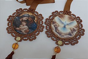 Escapulário de Porta Sagrada Família e Espírito Santo