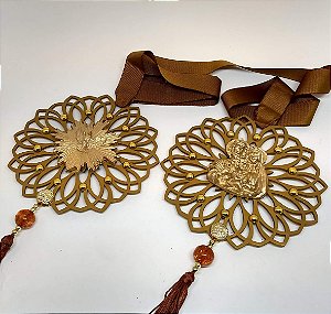 Escapulário de Porta com mandala com Sagrada Família e Espírito Santo