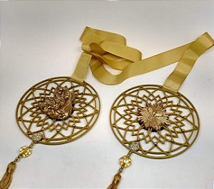 Escapulário de Porta com mandala com Sagrada Família e Espírito Santo